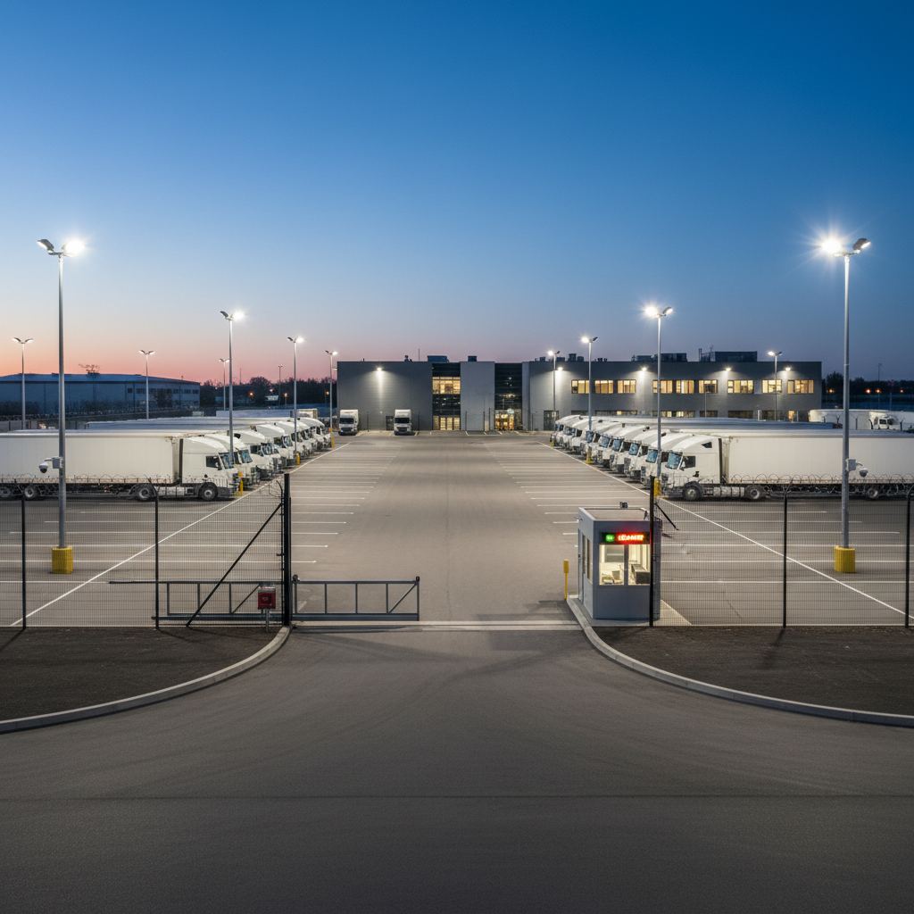 Truck driver sleep and rest at a secure parking facility
