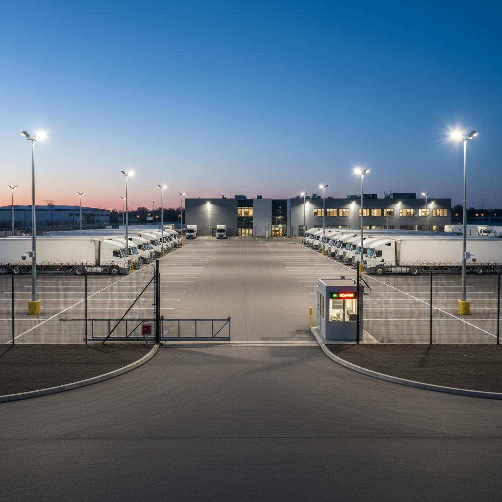Truck driver sleep and rest at a secure parking facility